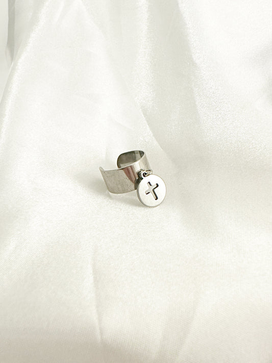 Bague croix en acier inoxydable