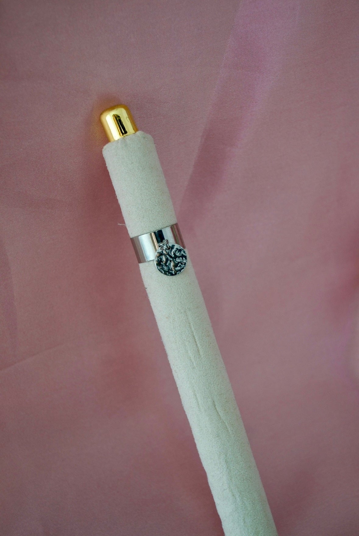 Bague pastille martelée