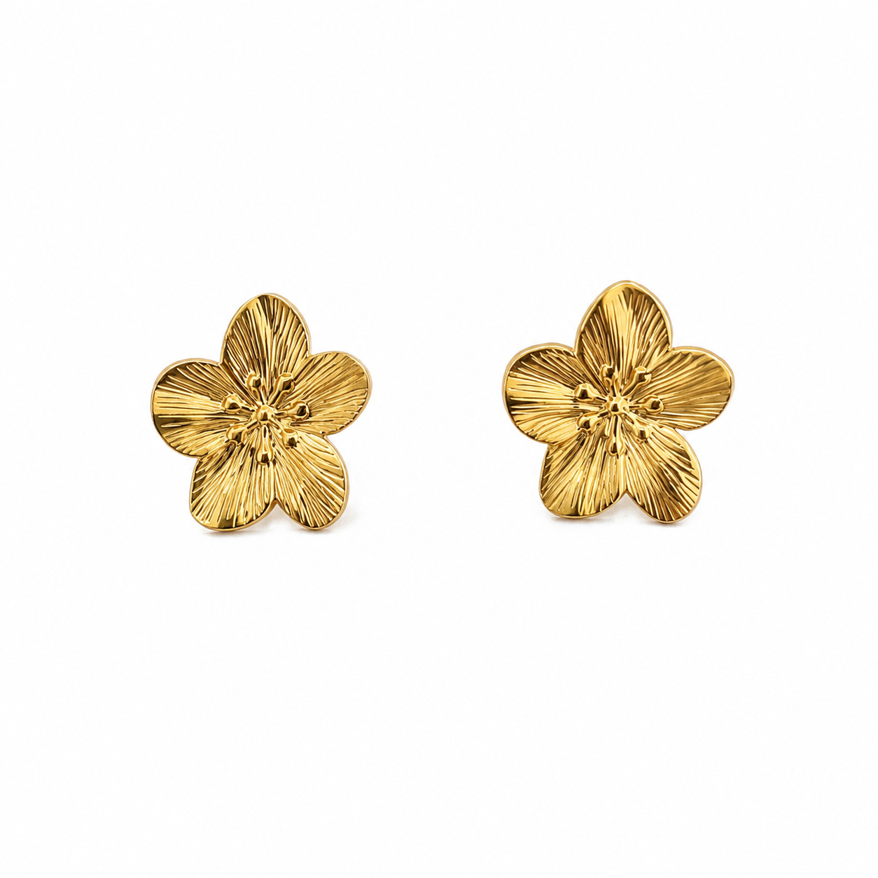Boucles d’oreilles petites fleurs or
