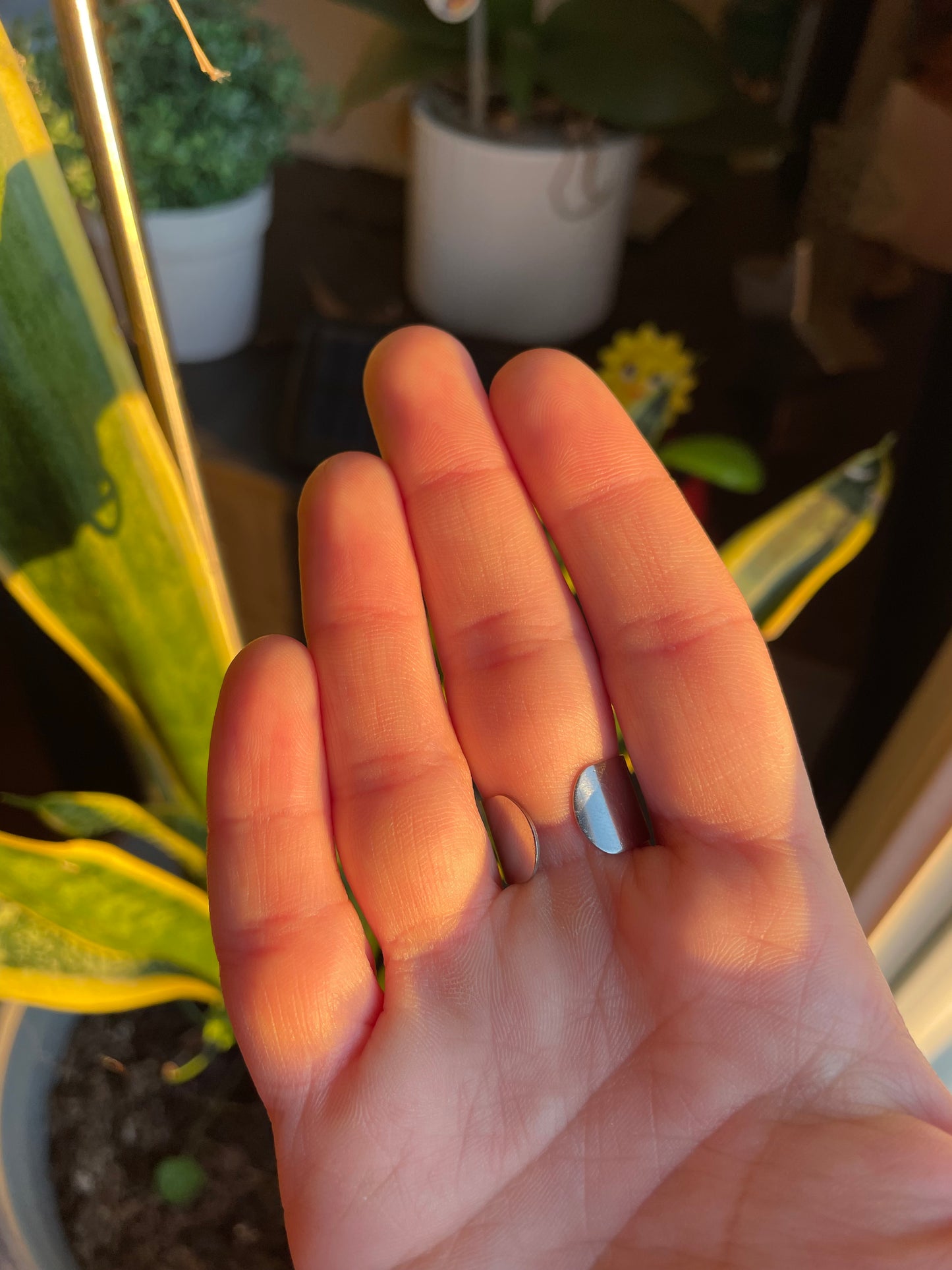 Bague pastille étoile gravée en acier inoxydable