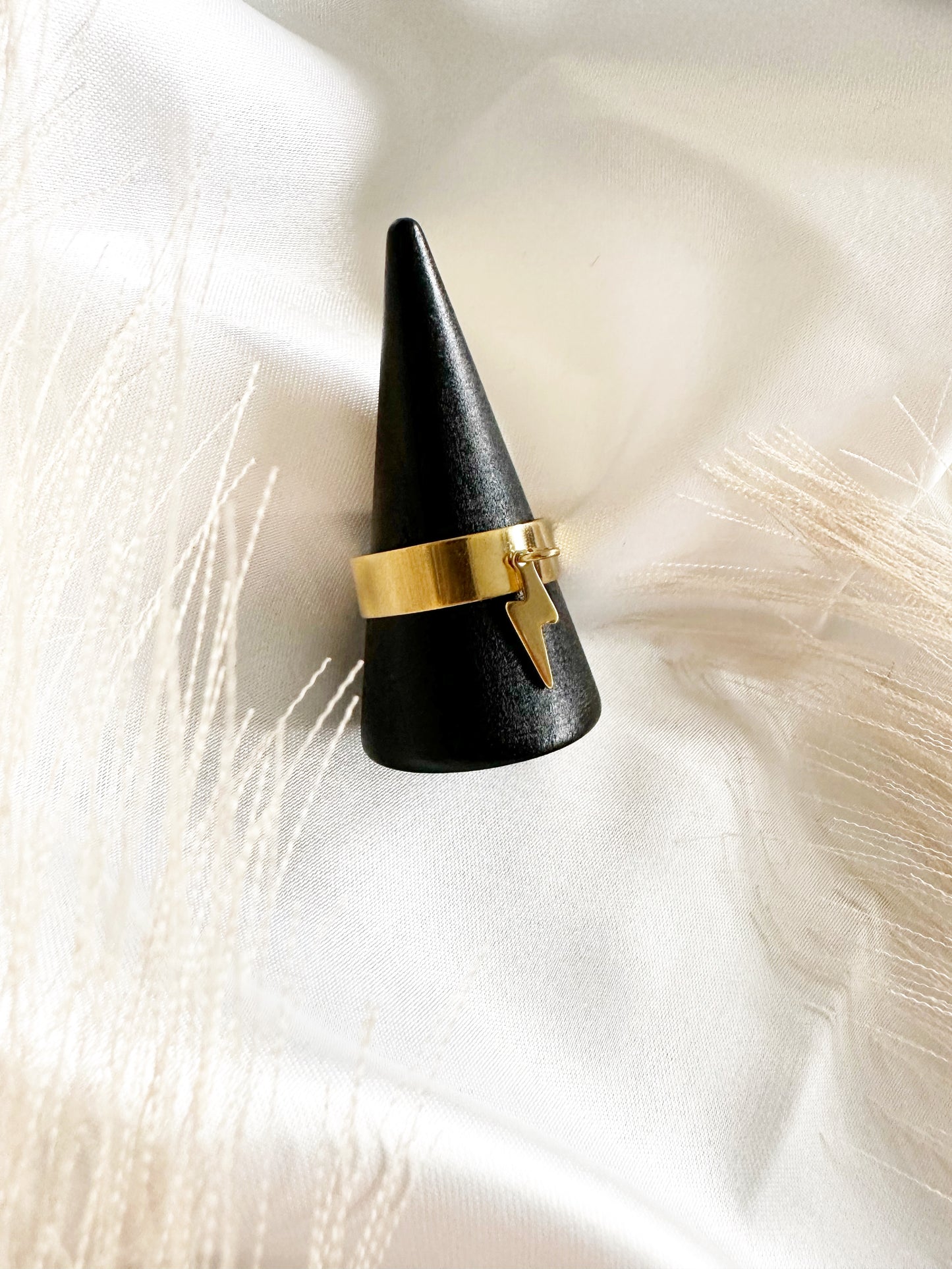 Bague fine éclair en acier inoxydable ajustable