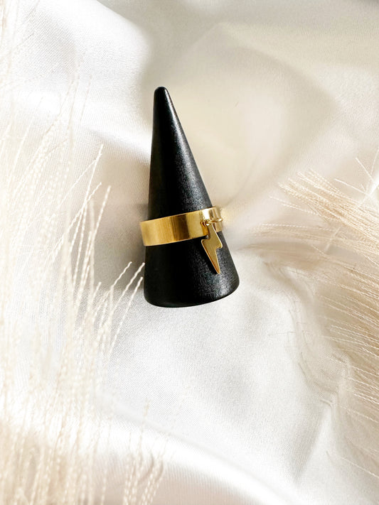 Bague fine éclair en acier inoxydable ajustable