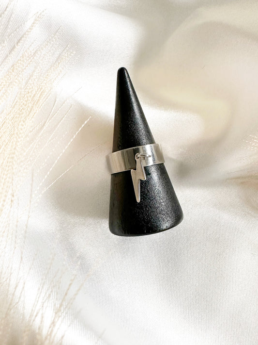 Bague fine éclair en acier inoxydable ajustable