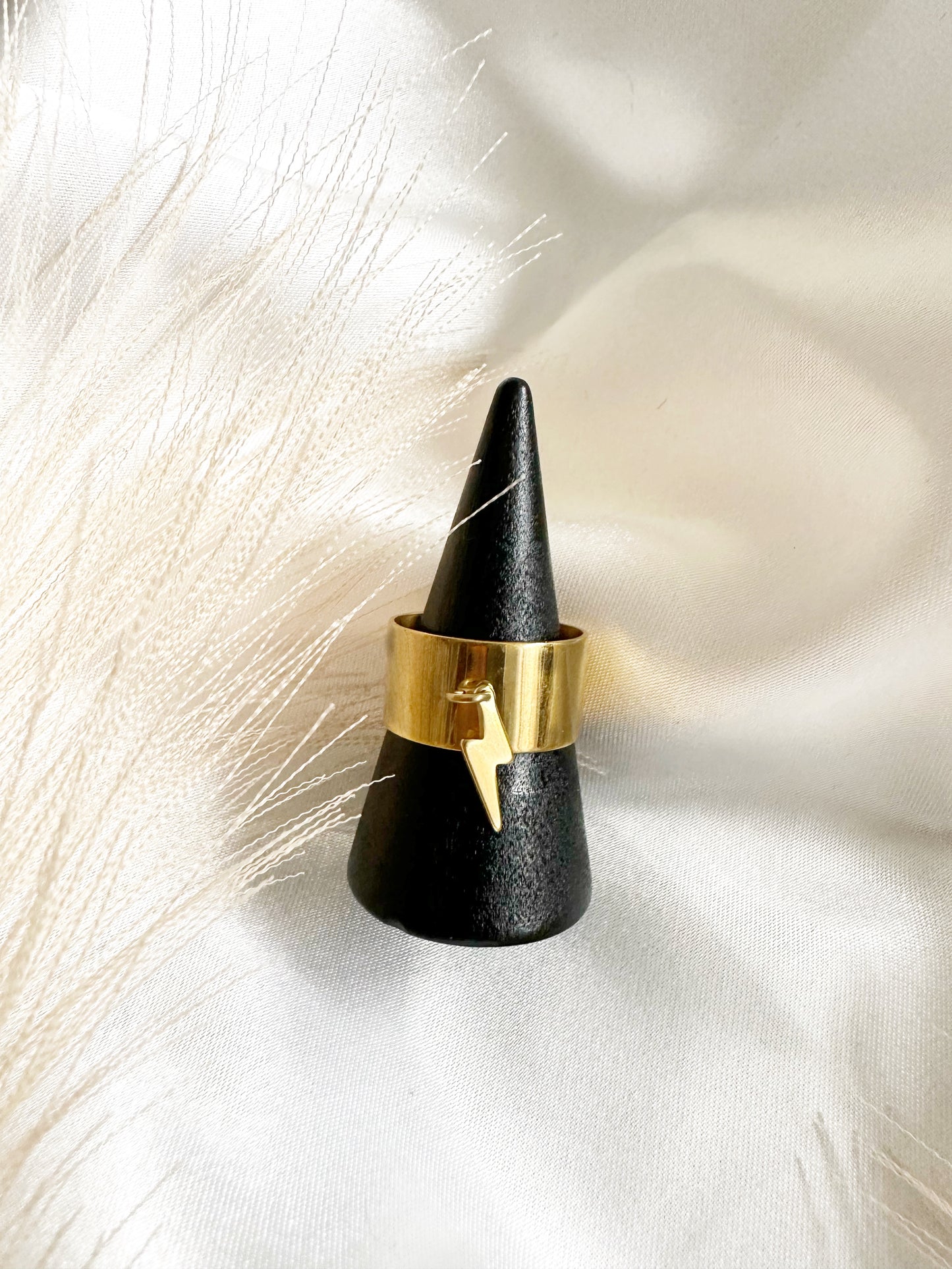 Bague éclair or en acier inoxydable ajustable