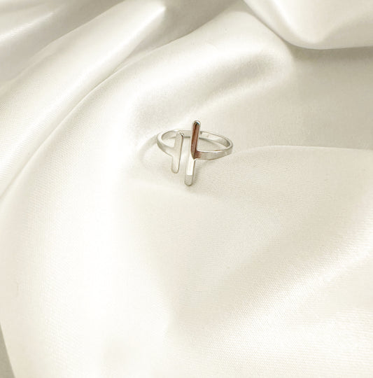 Bague IONA argenté en acier inoxydable