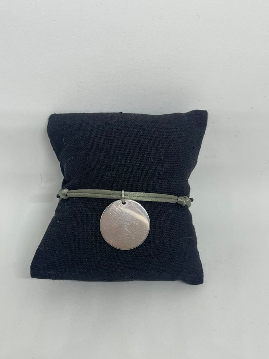 Bracelet pastille en acier inoxydable ajustable