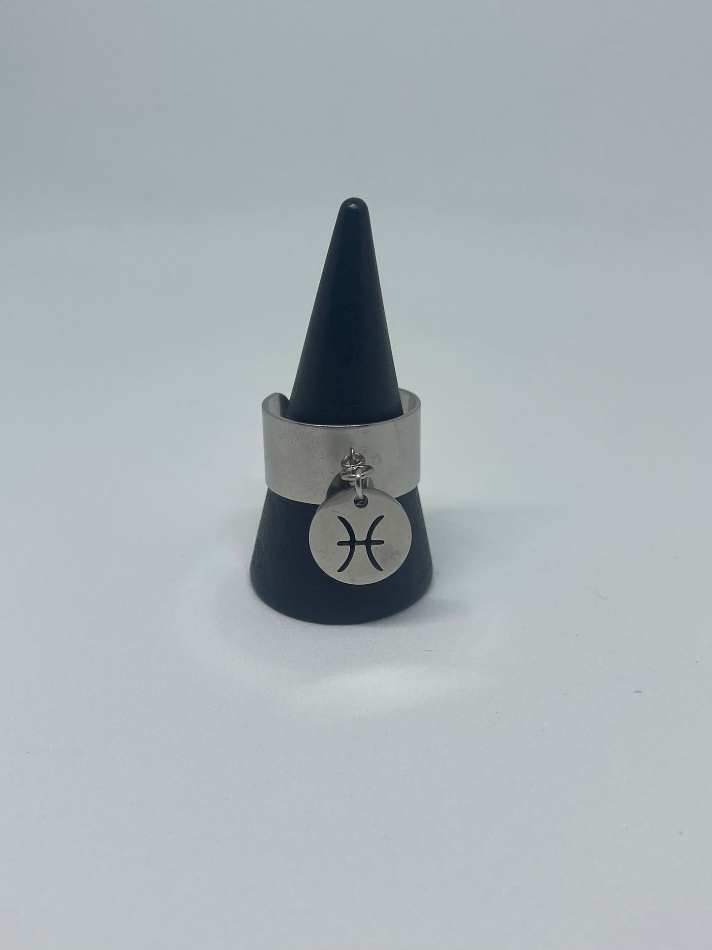 Bague pastille astrologique en acier inoxydable ajustable