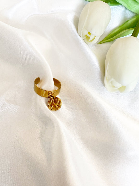 Bague ROME pastille martelée