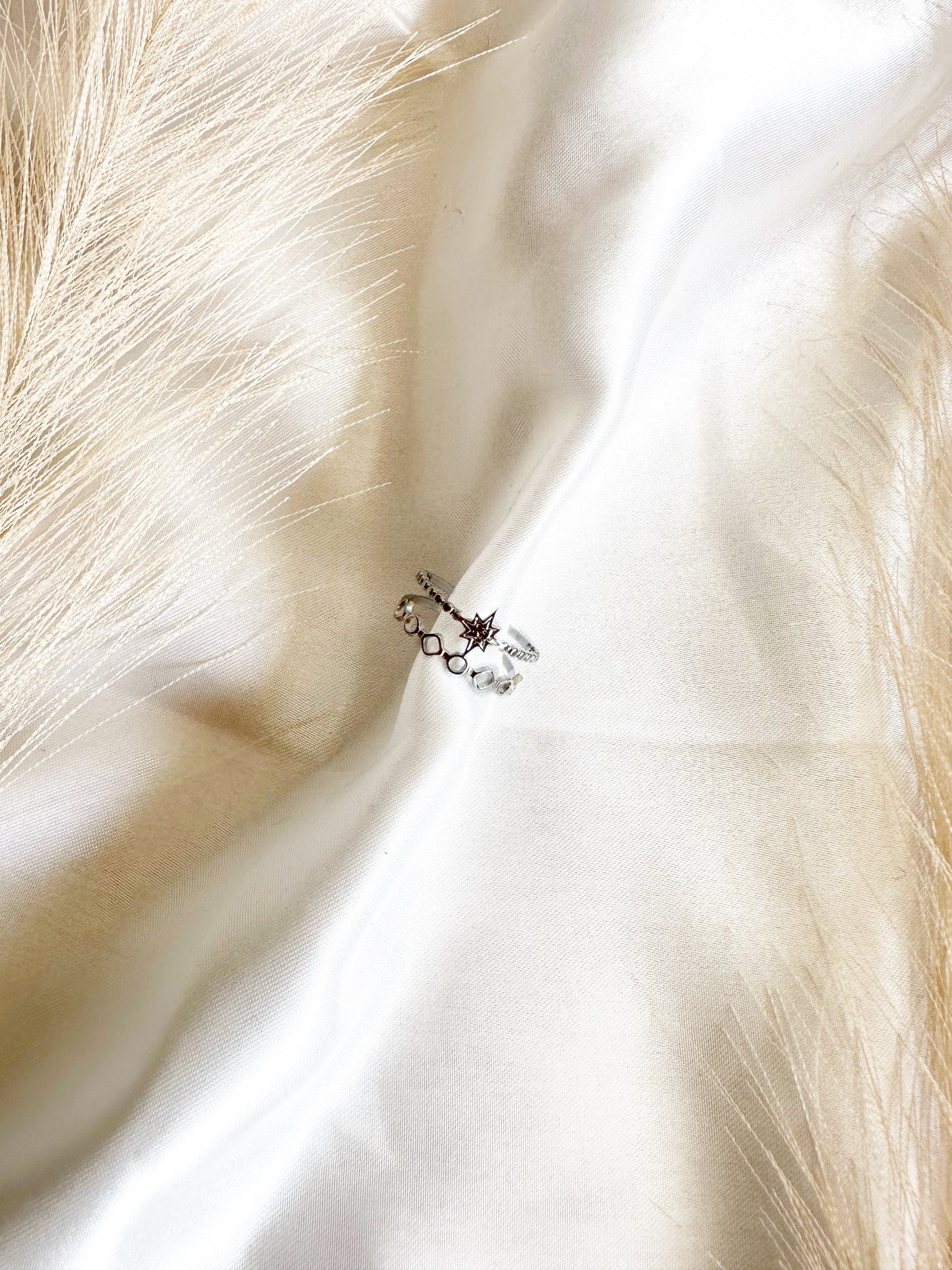 Bague JUSTINE argenté étoile en acier inoxydable