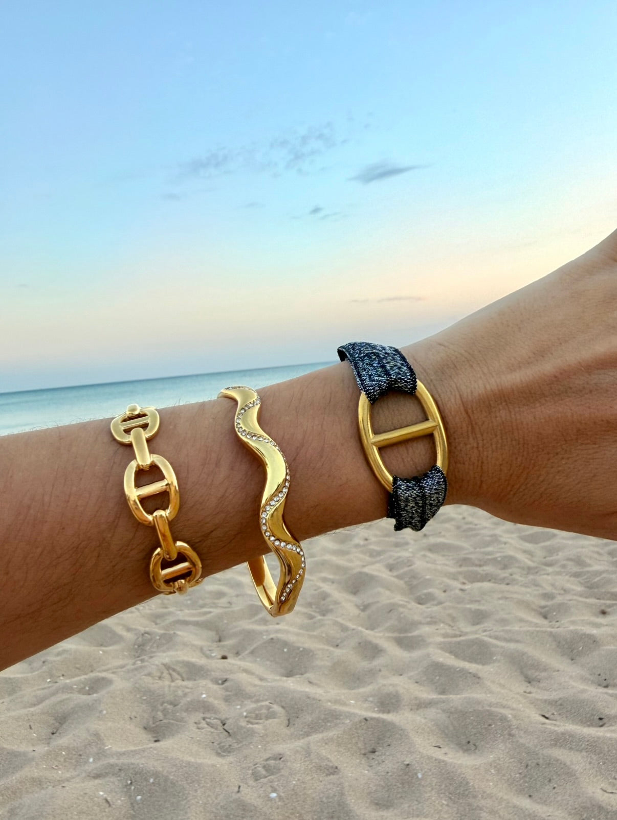 Bracelet TANIA (grosse maille marine)