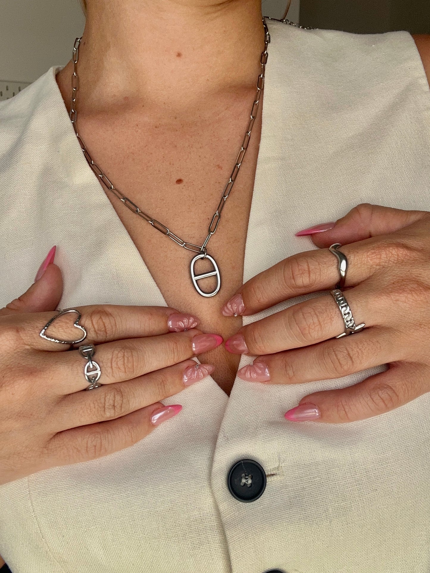 Collier maille marine