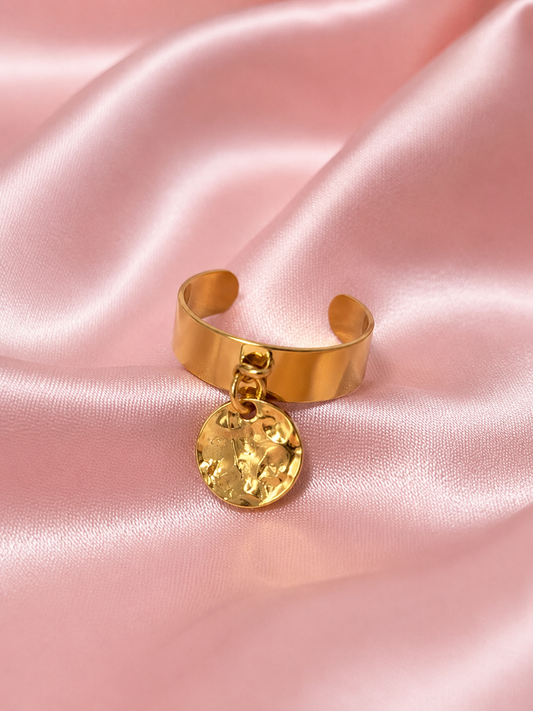 Bague ROME pastille martelée